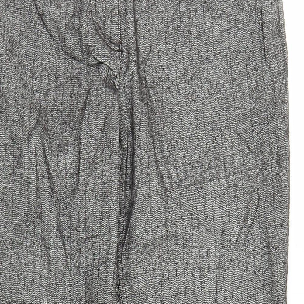 Per Una Womens Grey Herringbone  Trousers  Size 10 L27 in