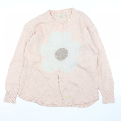 Megurumi Reiu Womens Pink Floral  Pullover Jumper Size M