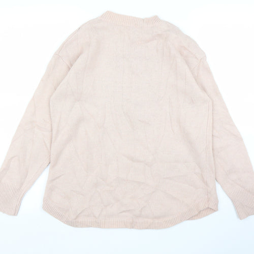 Megurumi Reiu Womens Pink Floral  Pullover Jumper Size M