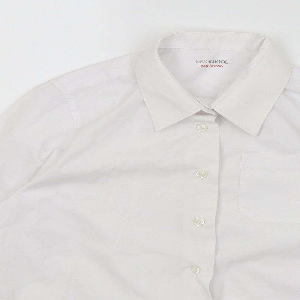 M&S Boys White   Basic Button-Up Size 11-12 Years