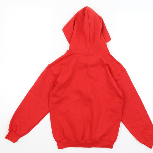 Gildan Girls Red   Full Zip Hoodie Size S