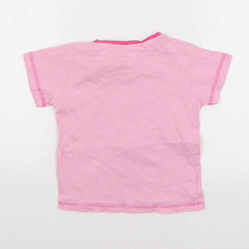 Preworn Girls Pink   Basic T-Shirt Size 4-5 Years  - Unicorn