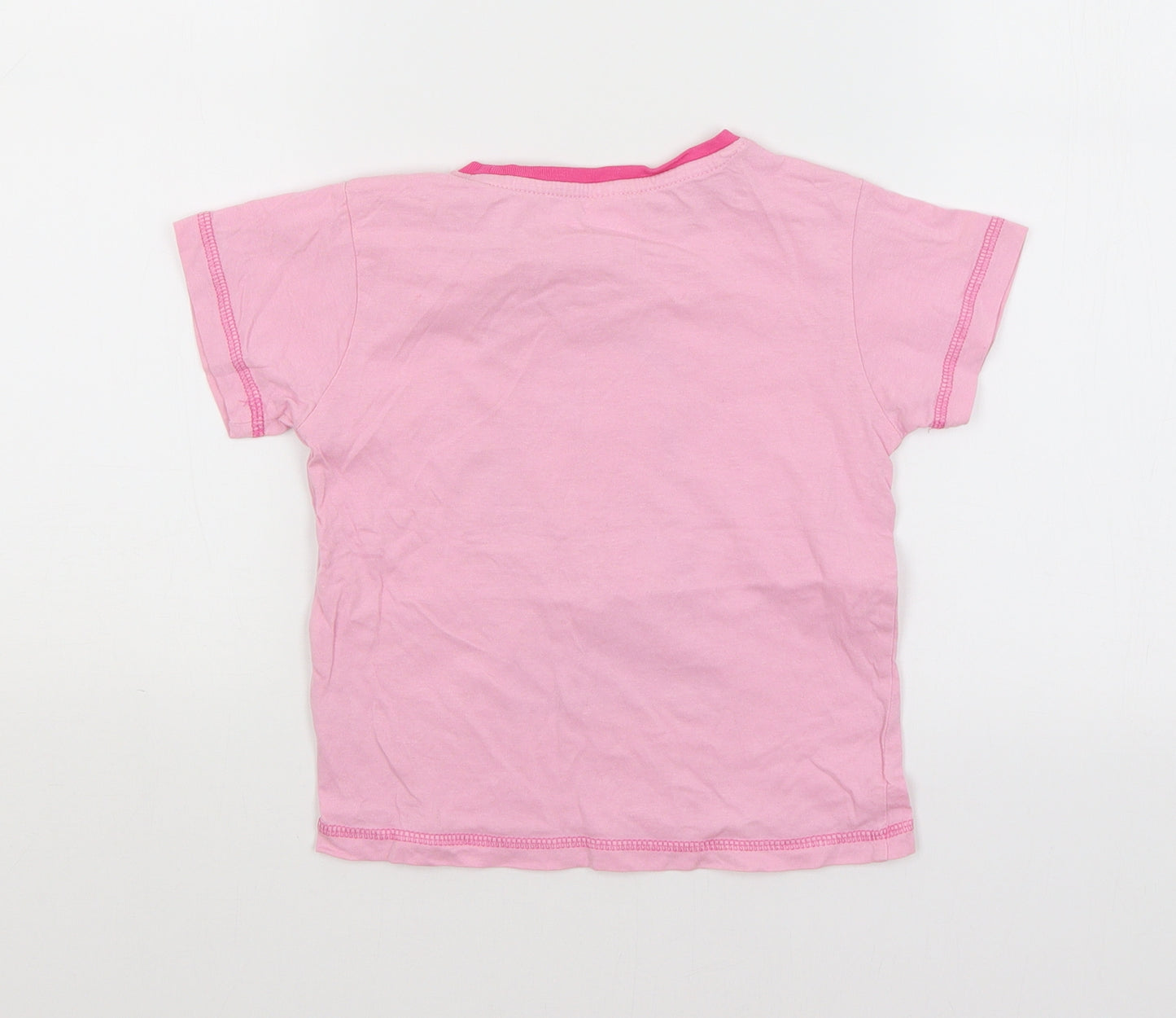 Preworn Girls Pink   Basic T-Shirt Size 4-5 Years  - Unicorn