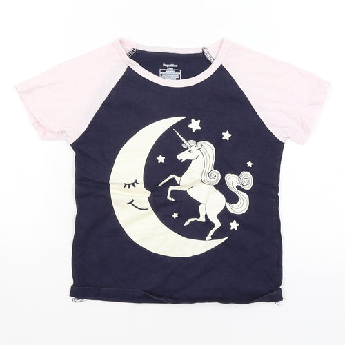 Popshion Girls Blue   Basic T-Shirt Size 5 Years
