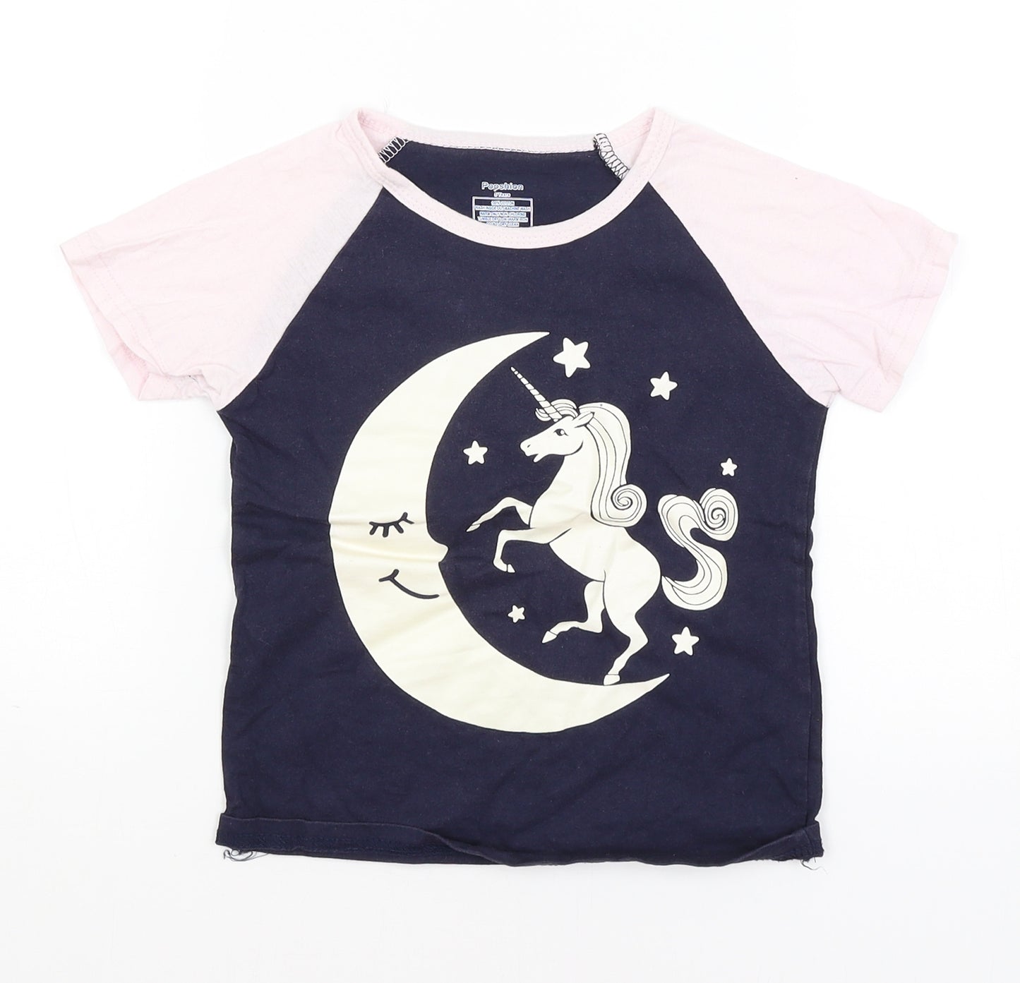 Popshion Girls Blue   Basic T-Shirt Size 5 Years