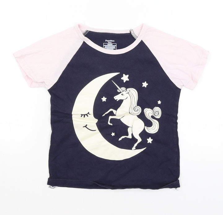 Popshion Girls Blue   Basic T-Shirt Size 5 Years