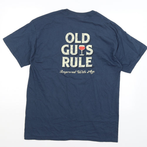 Old Guys Rule Mens Blue    T-Shirt Size L