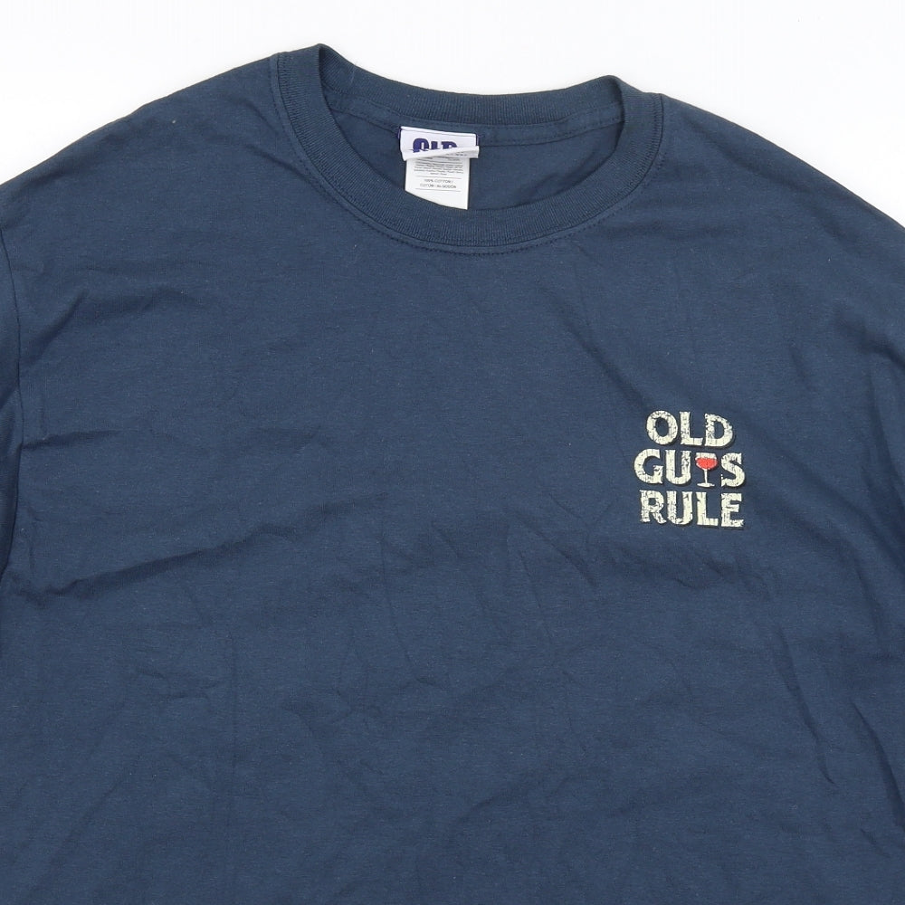 Old Guys Rule Mens Blue    T-Shirt Size L