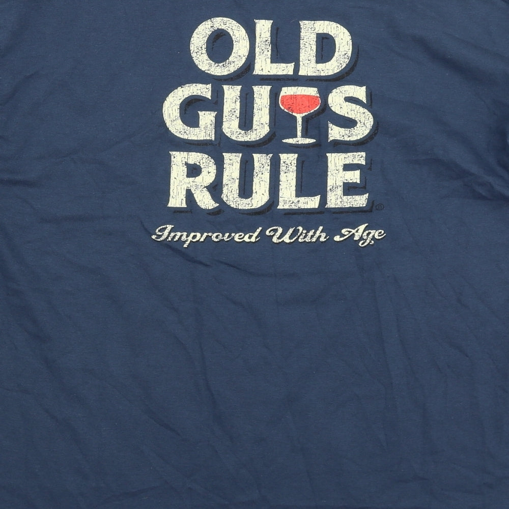 Old Guys Rule Mens Blue    T-Shirt Size L