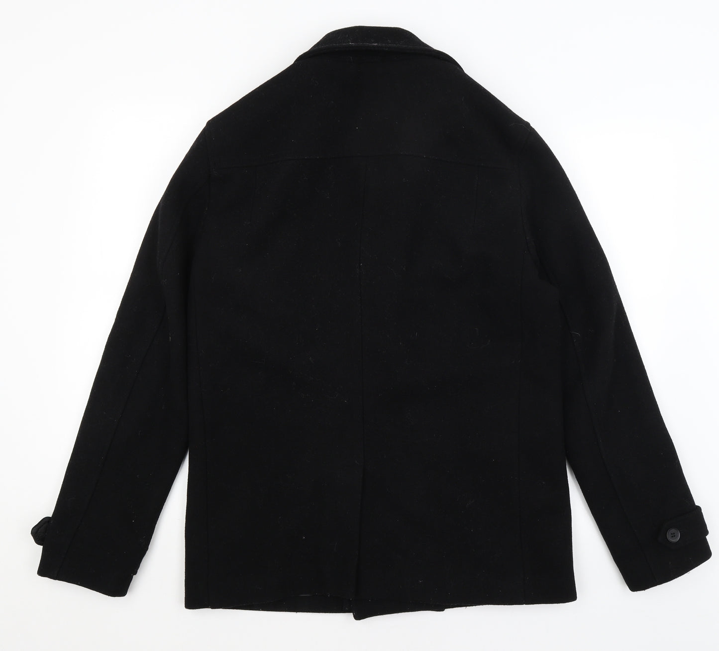 Topman Mens Black   Overcoat Coat Size M
