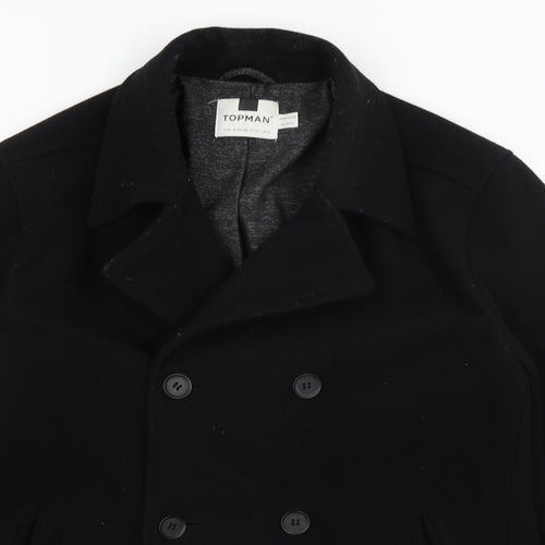 Topman Mens Black   Overcoat Coat Size M