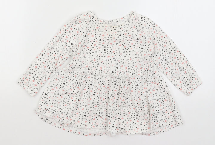 Matalan Baby White Fit & Flare Size 9-12 Months