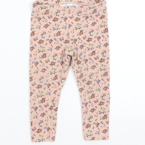 Primark Baby Pink Floral  Capri Trousers Size 9-12 Months