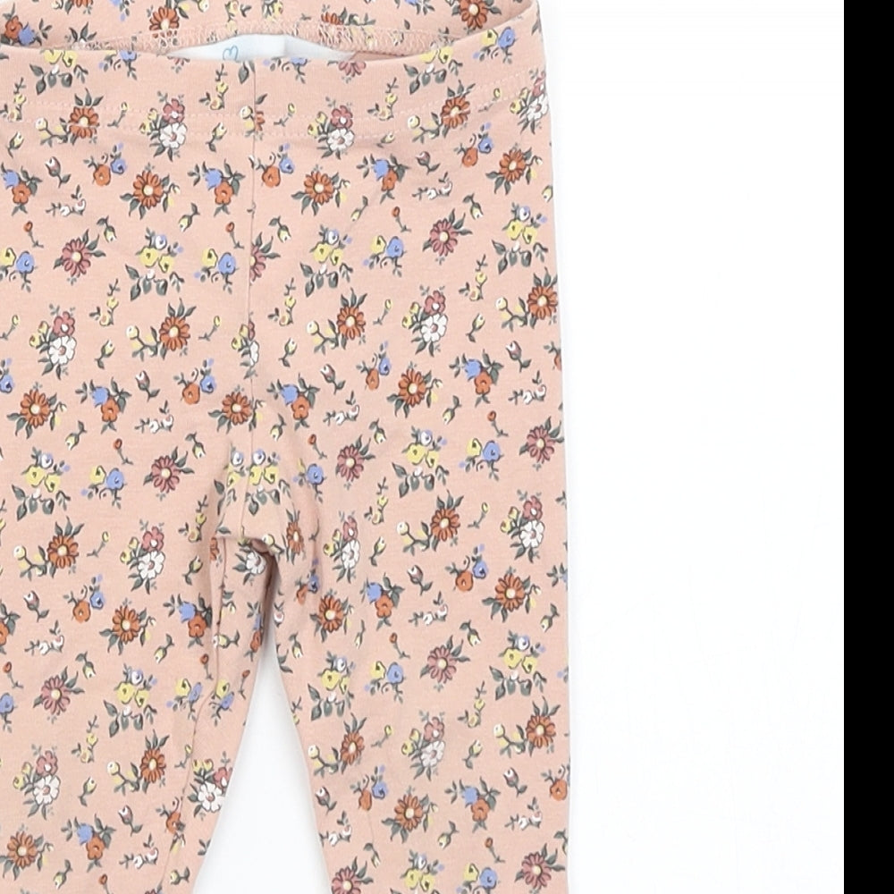 Primark Baby Pink Floral  Capri Trousers Size 9-12 Months