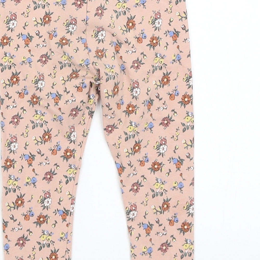 Primark Baby Pink Floral  Capri Trousers Size 9-12 Months
