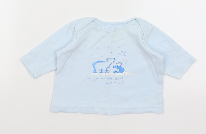 George Baby Blue   Basic T-Shirt Size 0-3 Months  - Make A Wish