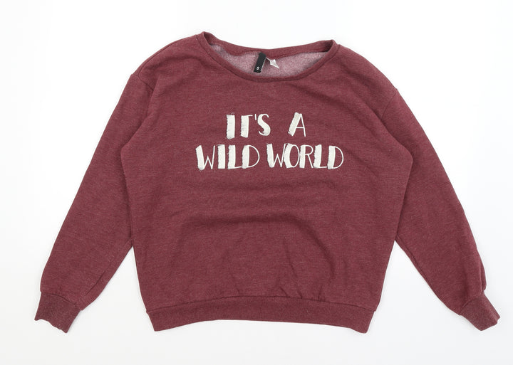 Divided Womens Red   Pullover Jumper Size S  - Wild World