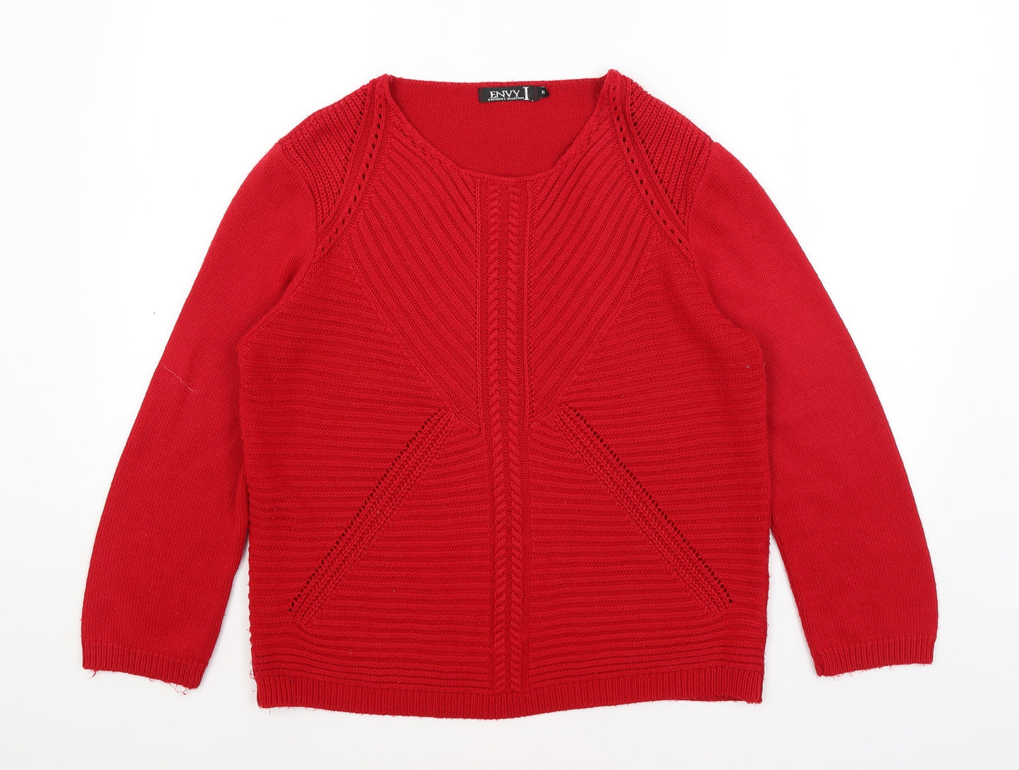 Envy Womens Red   Pullover Jumper Size M