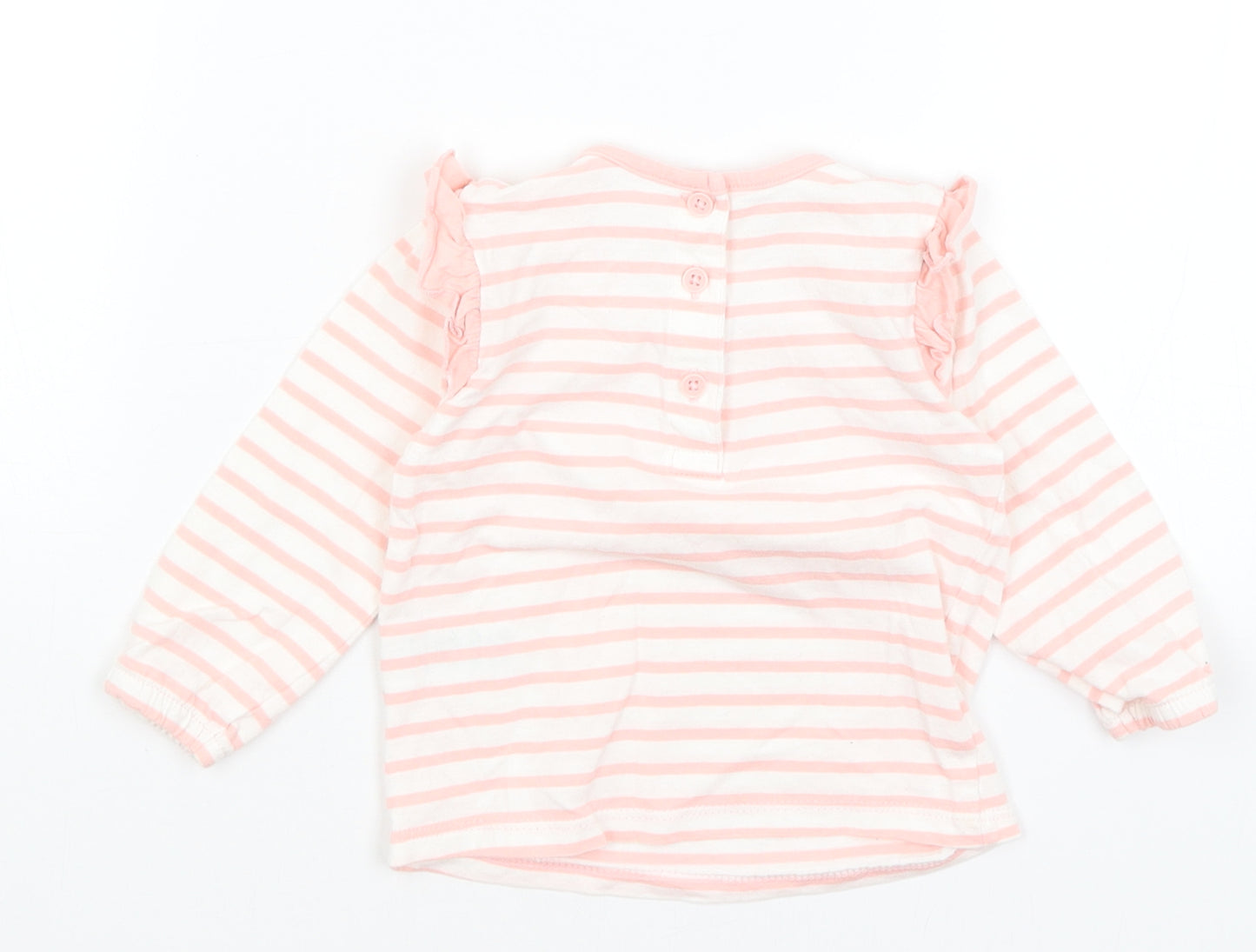Matalan Baby Pink Striped  Basic T-Shirt Size 6-9 Months