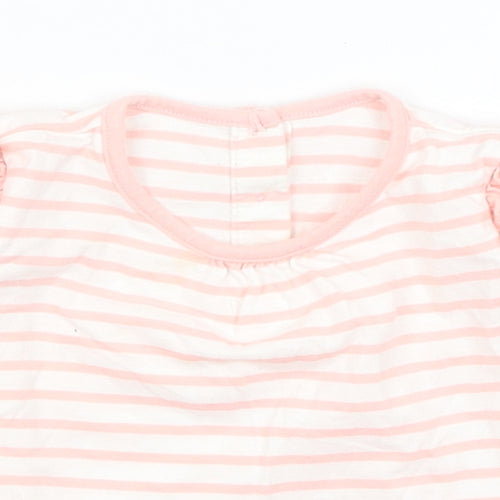 Matalan Baby Pink Striped  Basic T-Shirt Size 6-9 Months