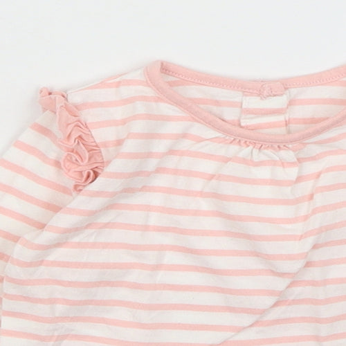 Matalan Baby Pink Striped  Basic T-Shirt Size 6-9 Months