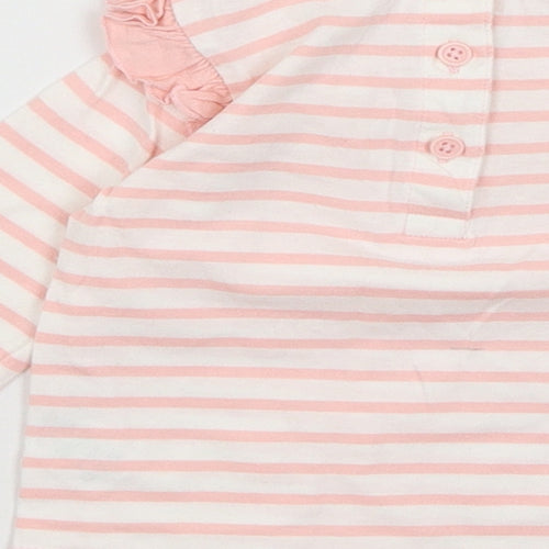 Matalan Baby Pink Striped  Basic T-Shirt Size 6-9 Months