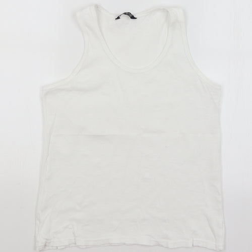 Select Womens White   Basic Tank Size 14