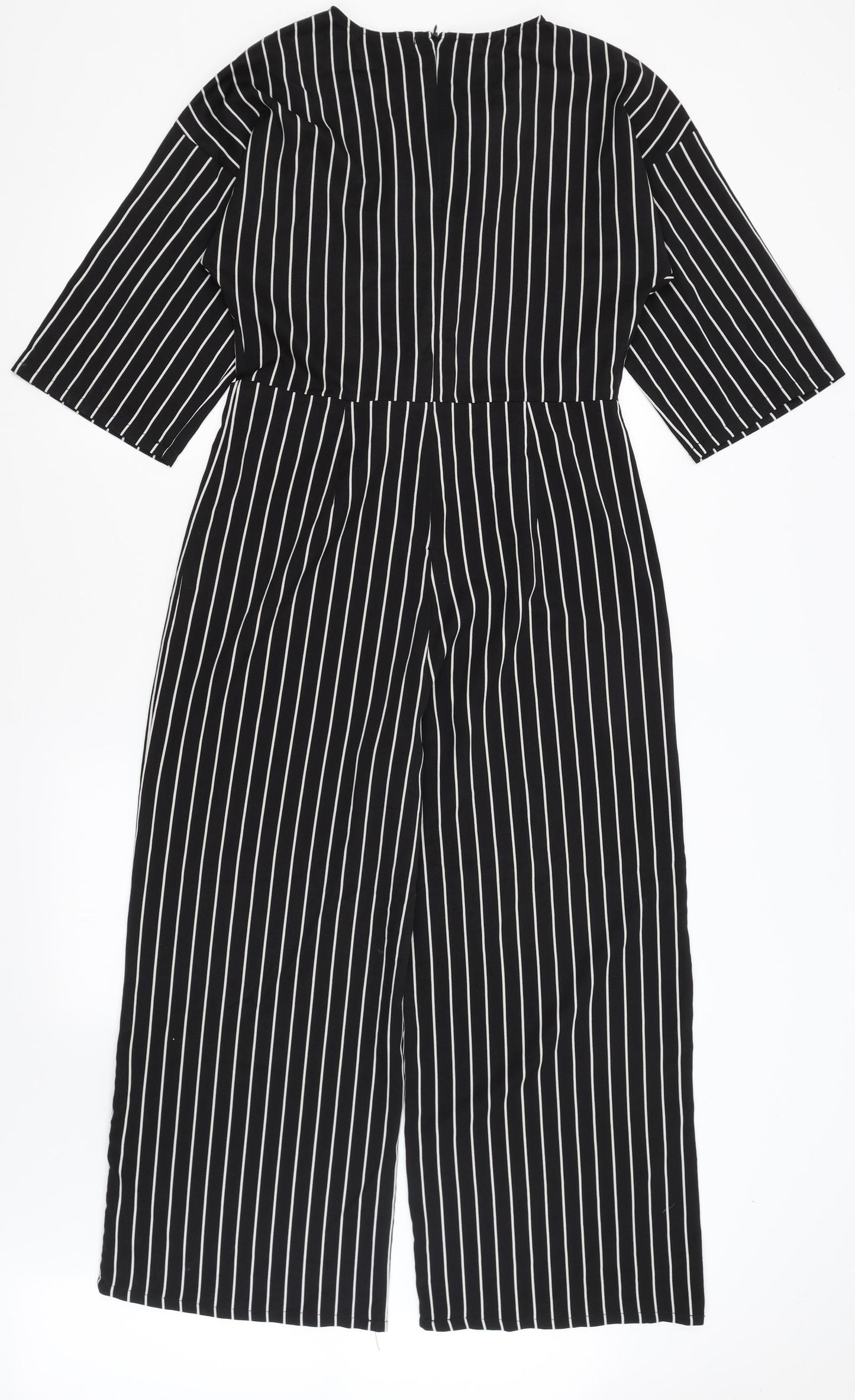 Luc-Ce Womens Black Striped  Catsuit One-Piece Size L L23 in