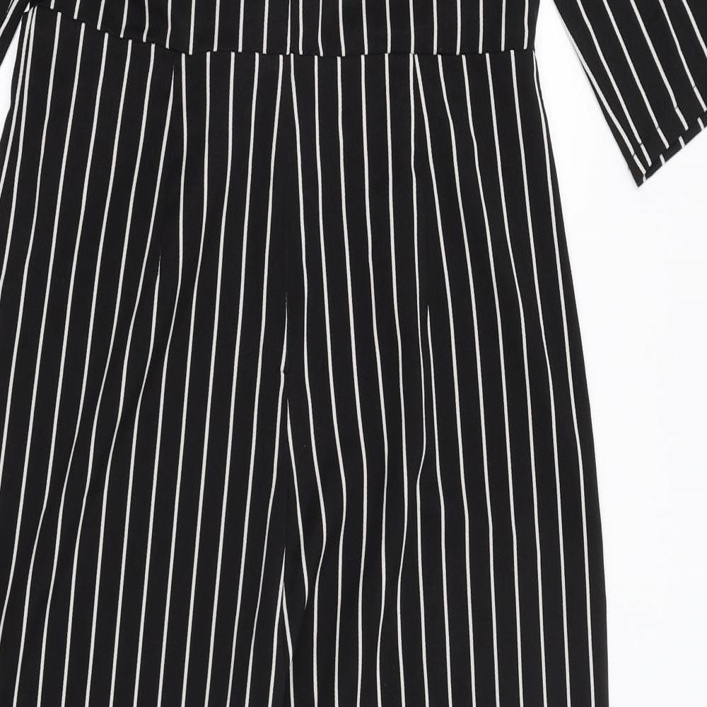 Luc-Ce Womens Black Striped  Catsuit One-Piece Size L L23 in