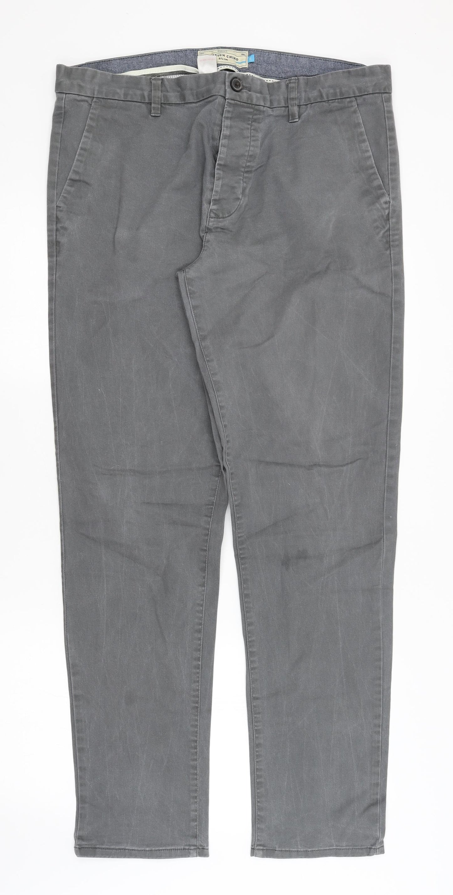 NEXT Mens Grey   Chino Trousers Size 36 L31 in