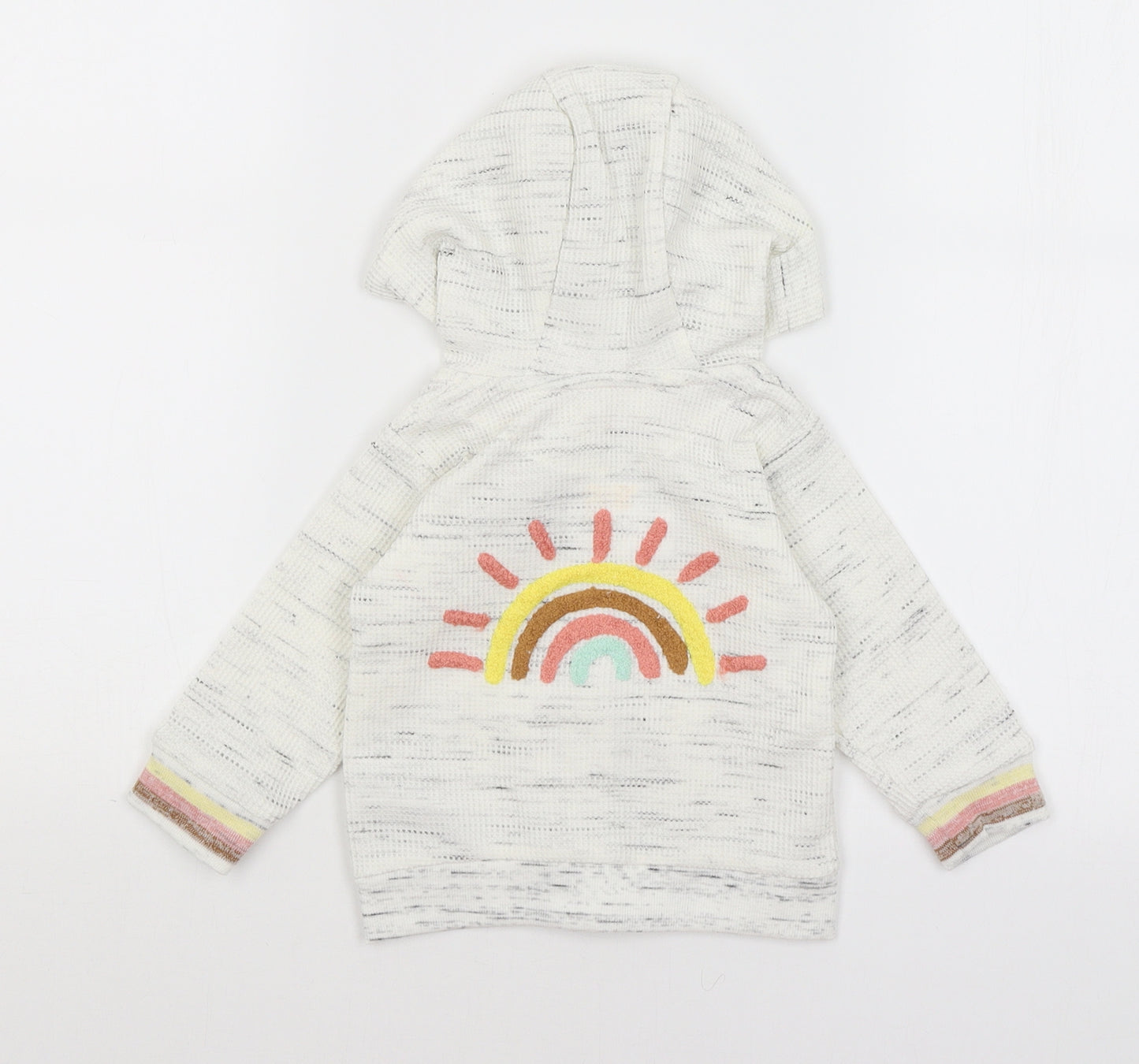 Primark Baby White   Full Zip Jumper Size 9-12 Months  - Rainbow