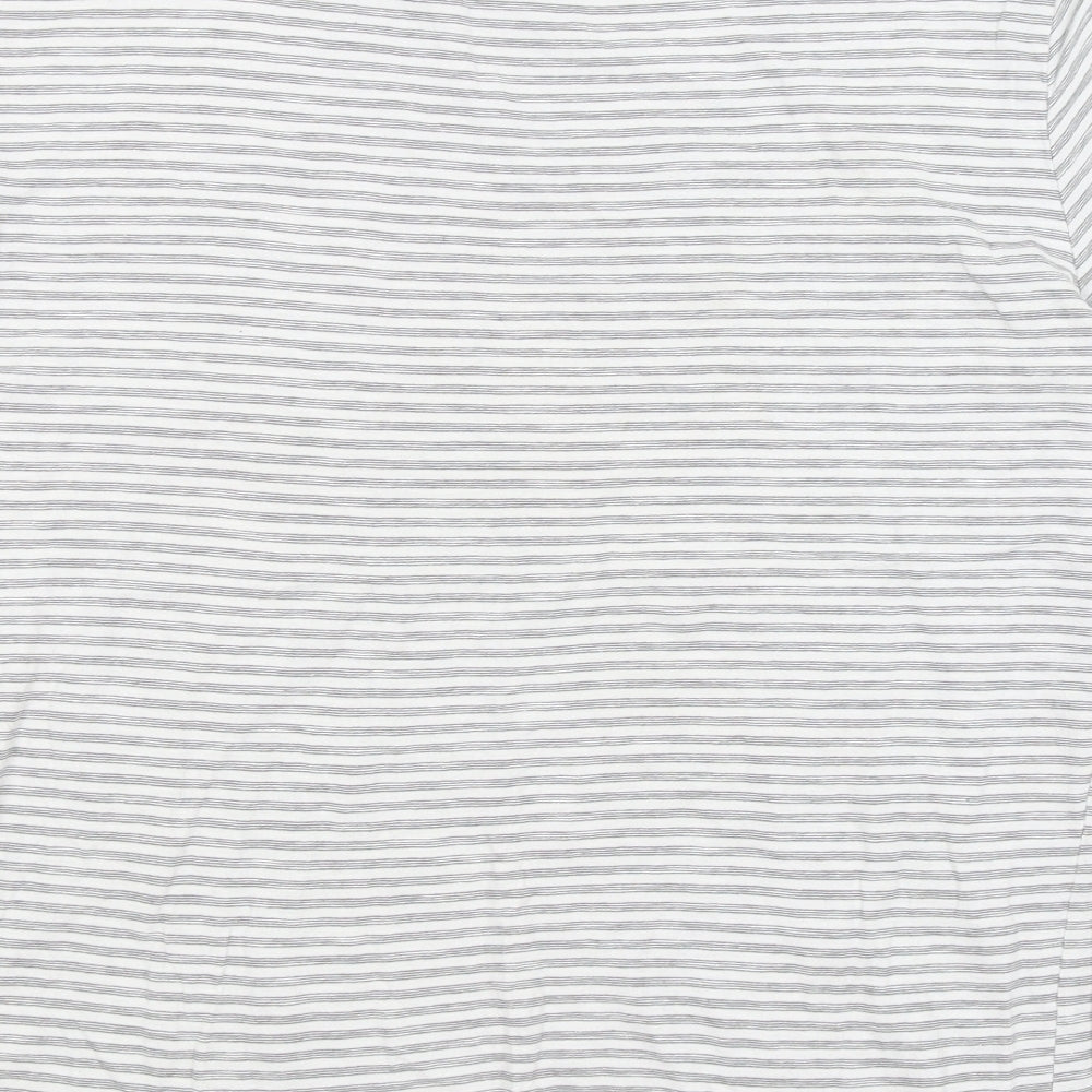 Avenue Mens Grey Striped   T-Shirt Size M