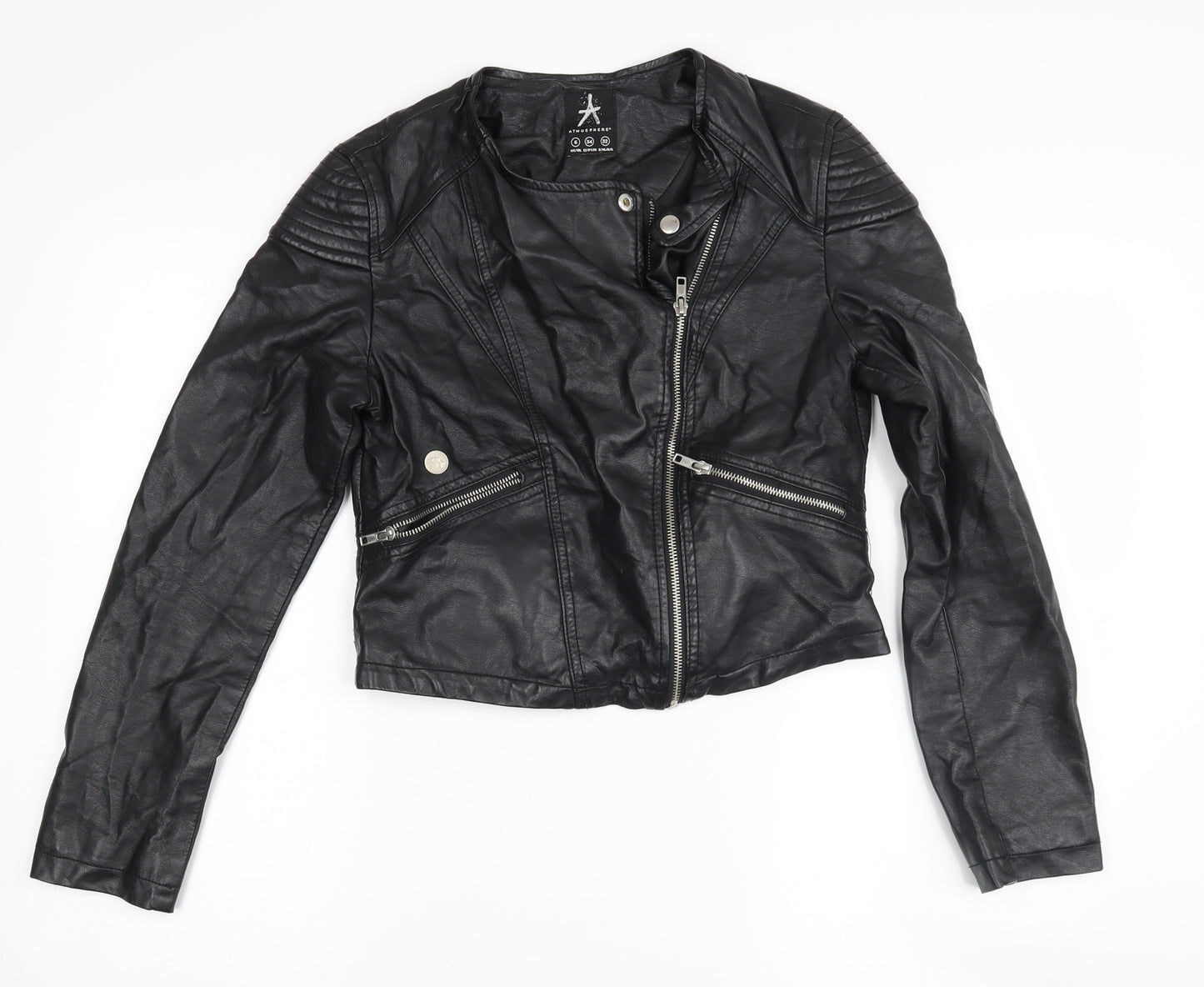 Atmosphere Womens Black   Biker Coatigan Size 6