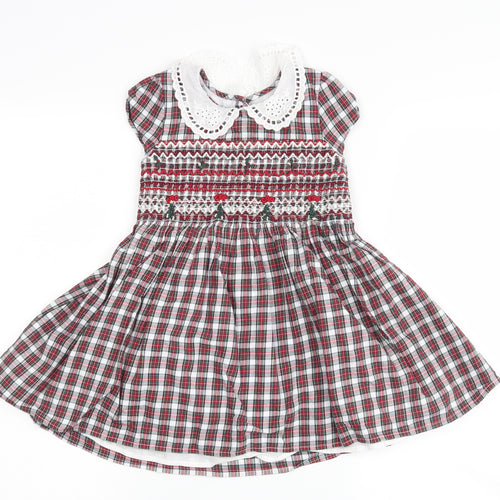 NEXT Girls Ivory Check  Fit & Flare  Size 3-4 Years