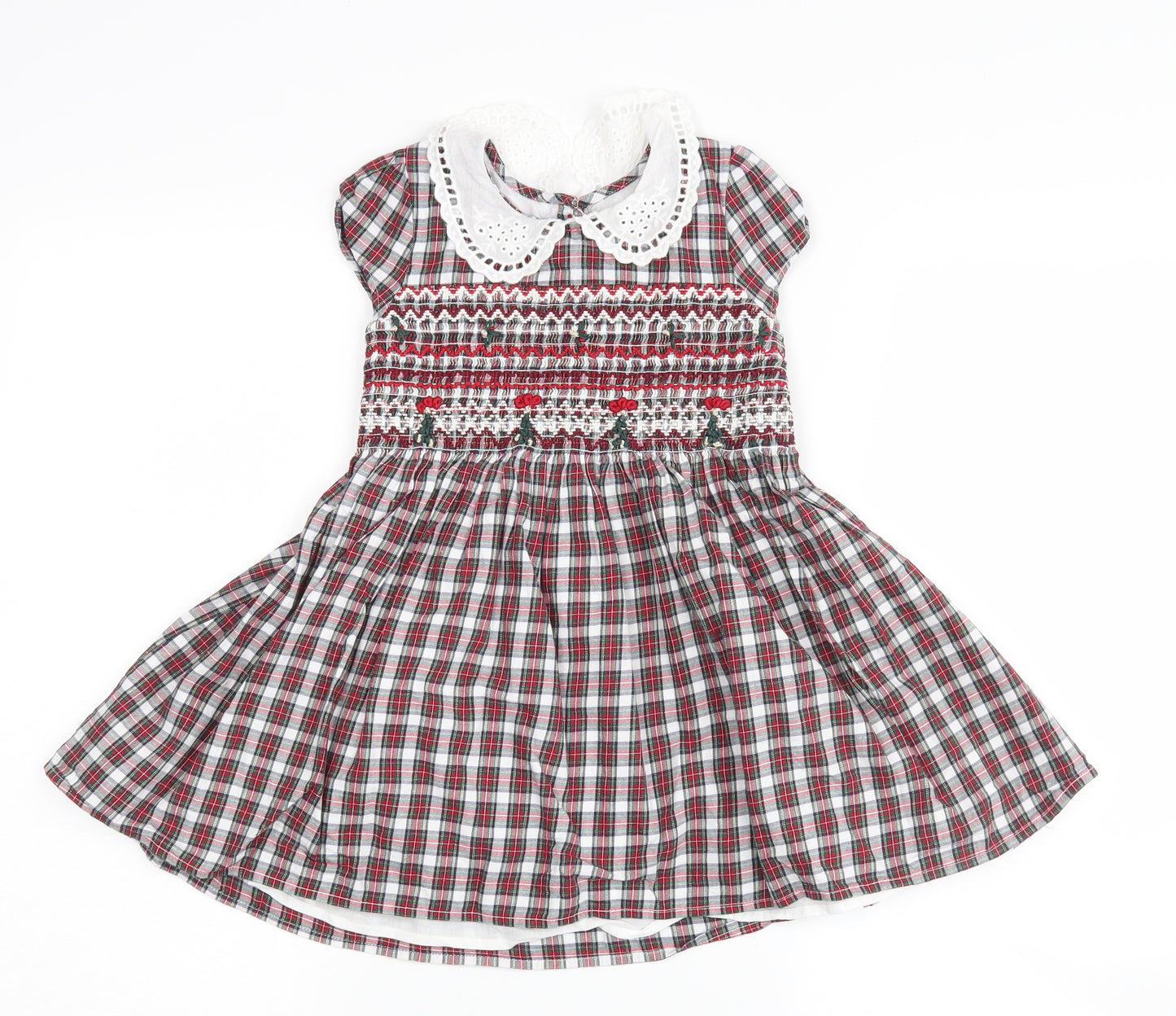NEXT Girls Ivory Check  Fit & Flare  Size 3-4 Years