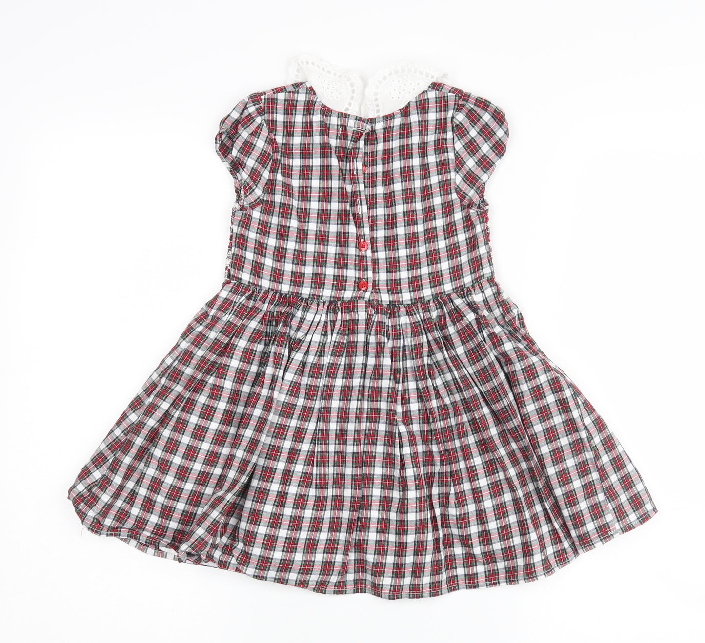 NEXT Girls Ivory Check  Fit & Flare  Size 3-4 Years