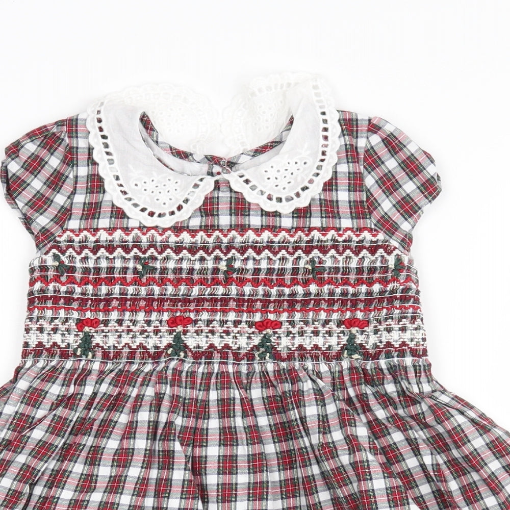 NEXT Girls Ivory Check  Fit & Flare  Size 3-4 Years