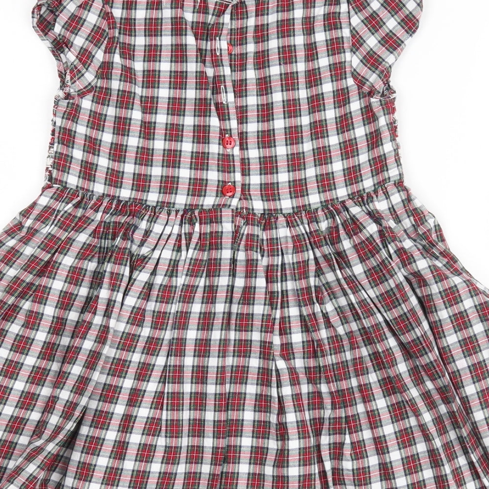 NEXT Girls Ivory Check  Fit & Flare  Size 3-4 Years