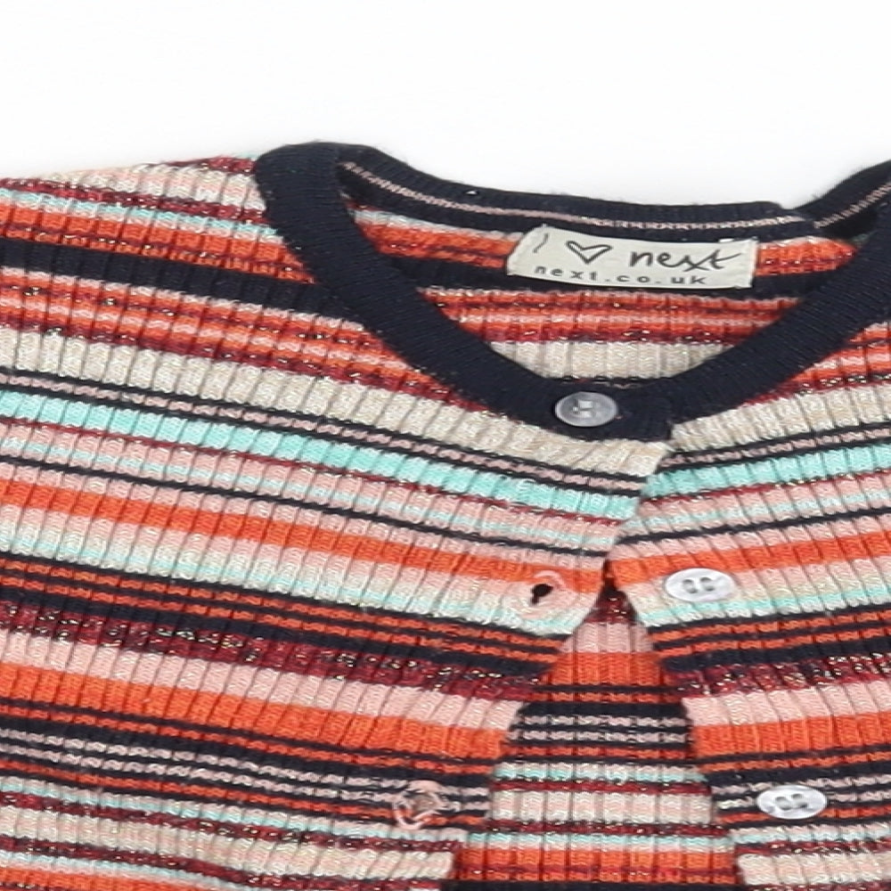 NEXT Girls Multicoloured Striped  Cardigan Jumper Size 2-3 Years