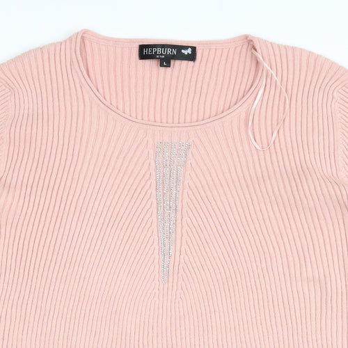 Hepburn Womens Pink   Henley Jumper Size L