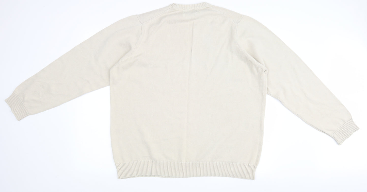 Marks and Spencer Mens Ivory   Pullover Jumper Size XL