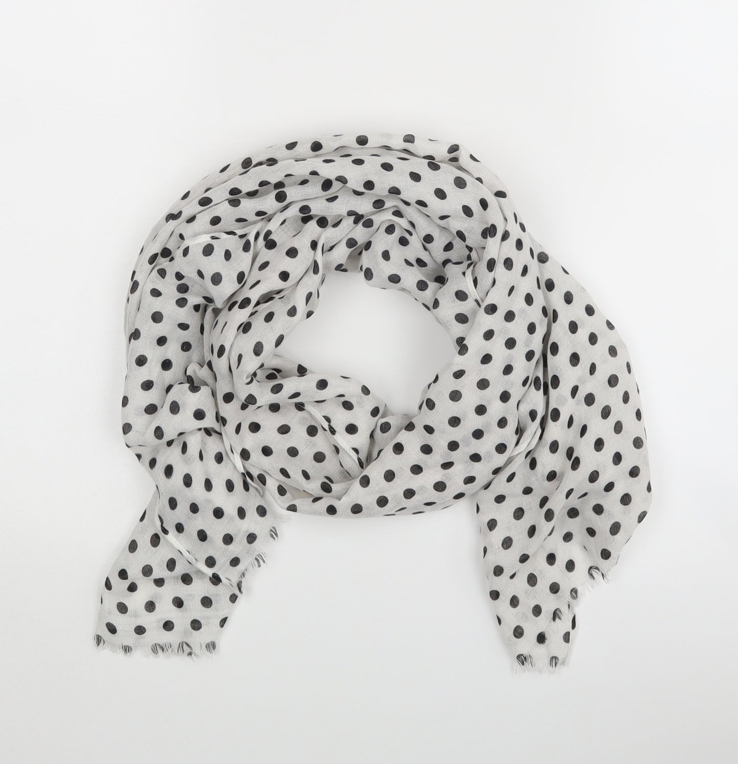 Preworn Womens Silver Polka Dot   Scarf