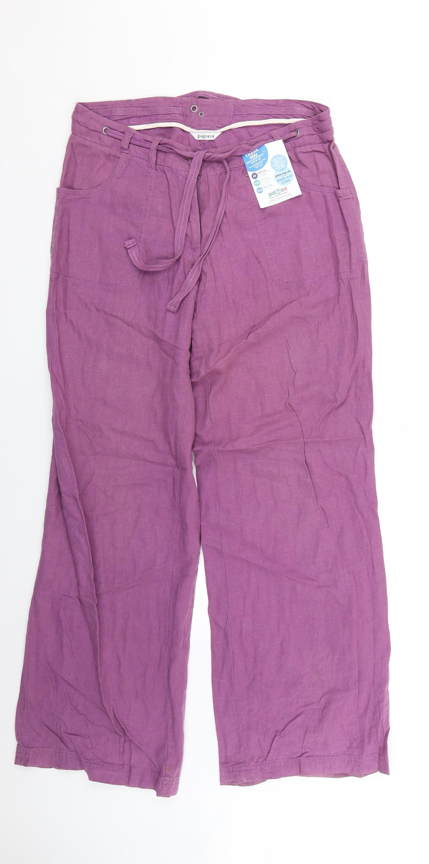 Papaya Womens Pink   Trousers  Size 10 L27 in