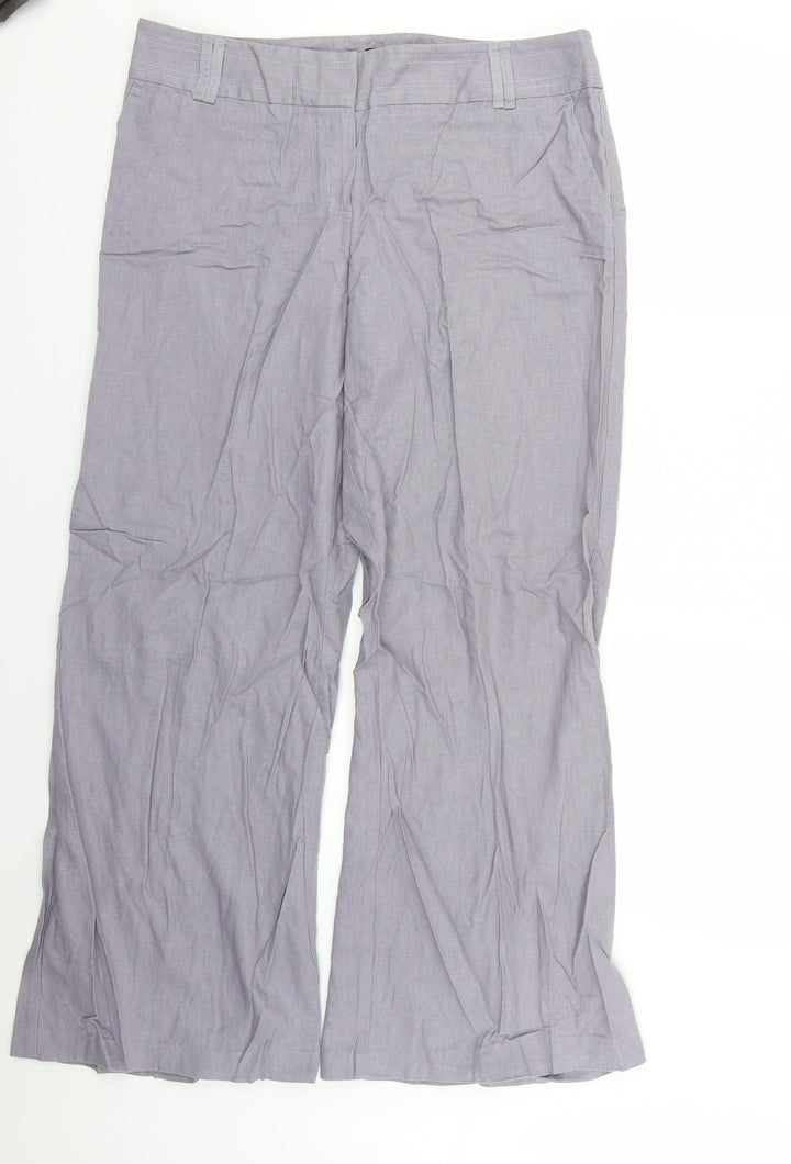 F&F Womens Grey Trousers Size 14 L28 in