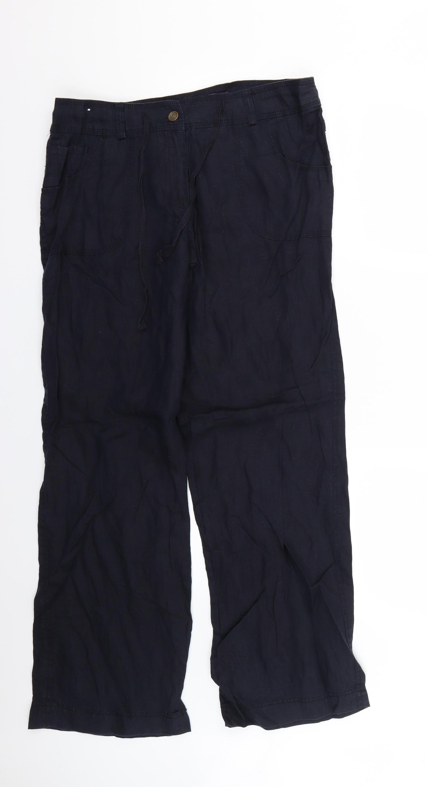 Denim & Co. Womens Blue   Trousers  Size 12 L28 in