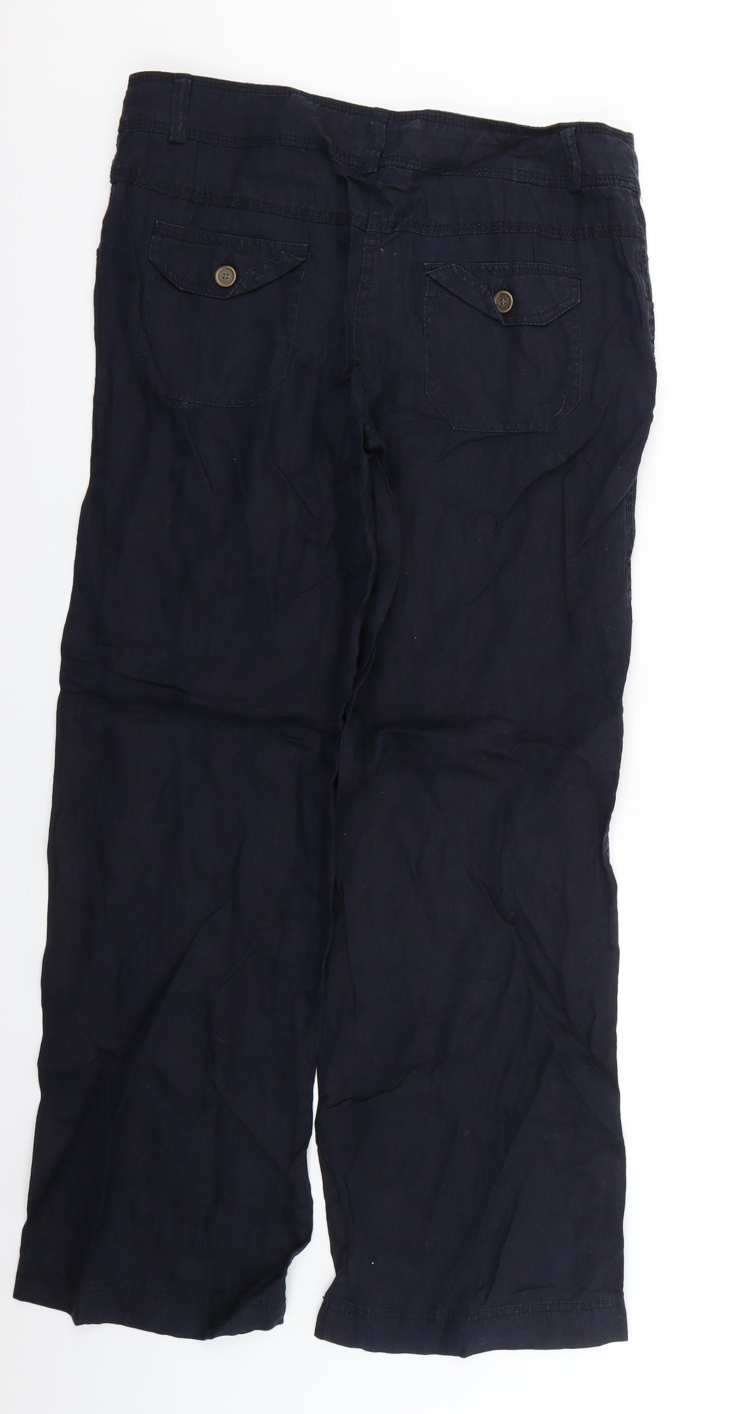 Denim & Co. Womens Blue   Trousers  Size 12 L28 in