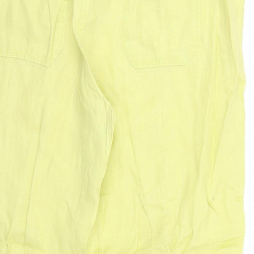 Denim & Co. Womens Yellow   Trousers  Size 16 L24 in