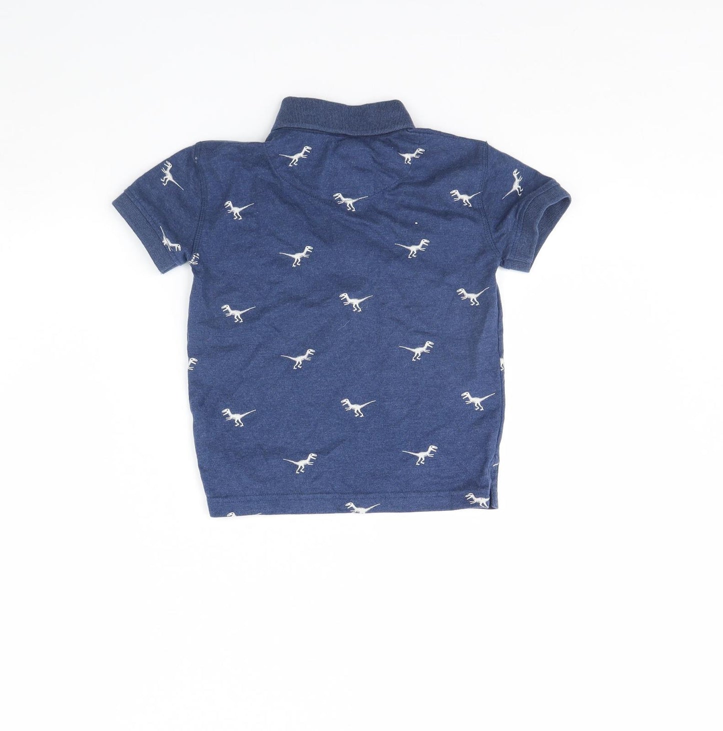 John Lewis Boys Black Animal Print  Basic Polo Size 5 Years  - Dinosaur