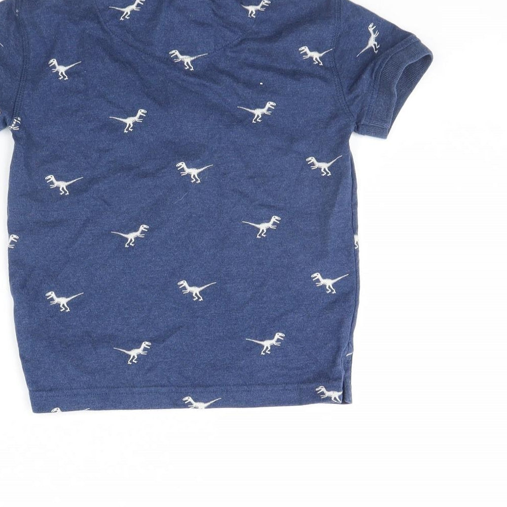 John Lewis Boys Black Animal Print  Basic Polo Size 5 Years  - Dinosaur