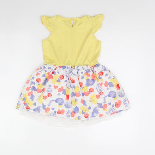 Nutmeg Girls Yellow Spotted  Fit & Flare  Size 5 Years